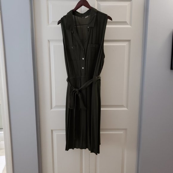 Additionelle 2X sleeveless khaki summer dress - Picture 1 of 11
